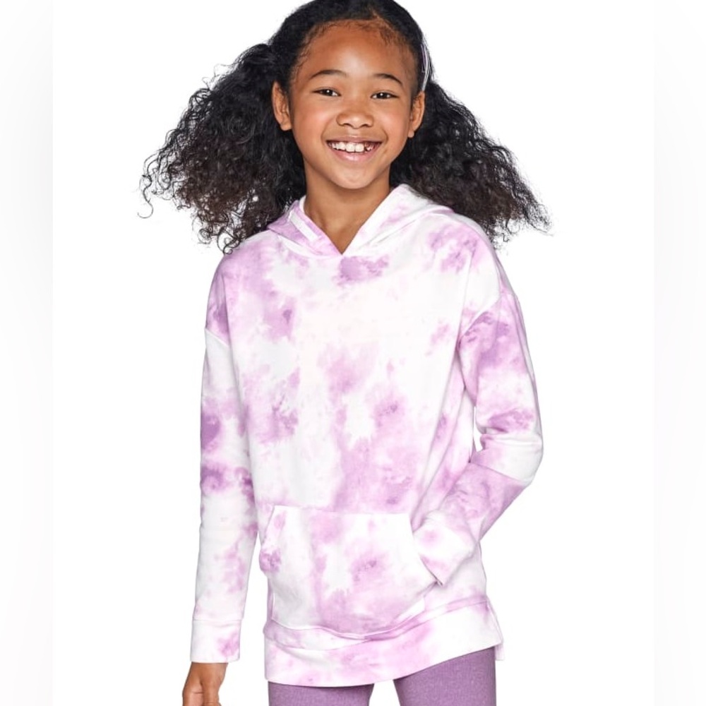 The Children’s Place Purple Tie-Dye Hooded Sweatshirt, Size Large (10/12)